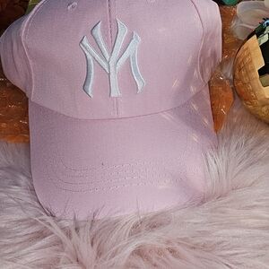 Pink Baseball Cap with NY White Logo